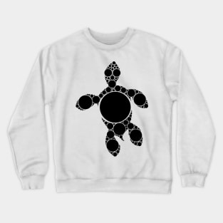 Aboriginal Art - Dots Turtle Black Crewneck Sweatshirt